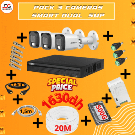 Pack 3 cameras dahua Smart Dual 5MP – 2