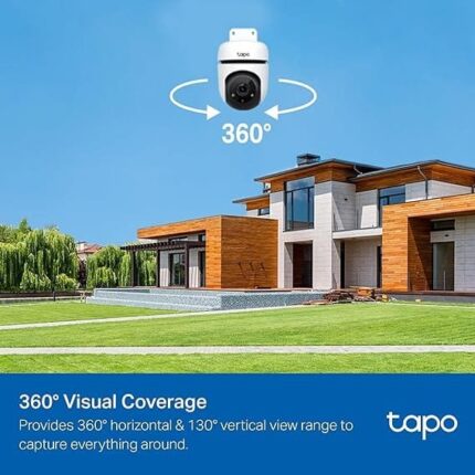 Tapo 1080P Outdoor Wired Pan/Tilt Security Wi-Fi Camera, 360° View,
